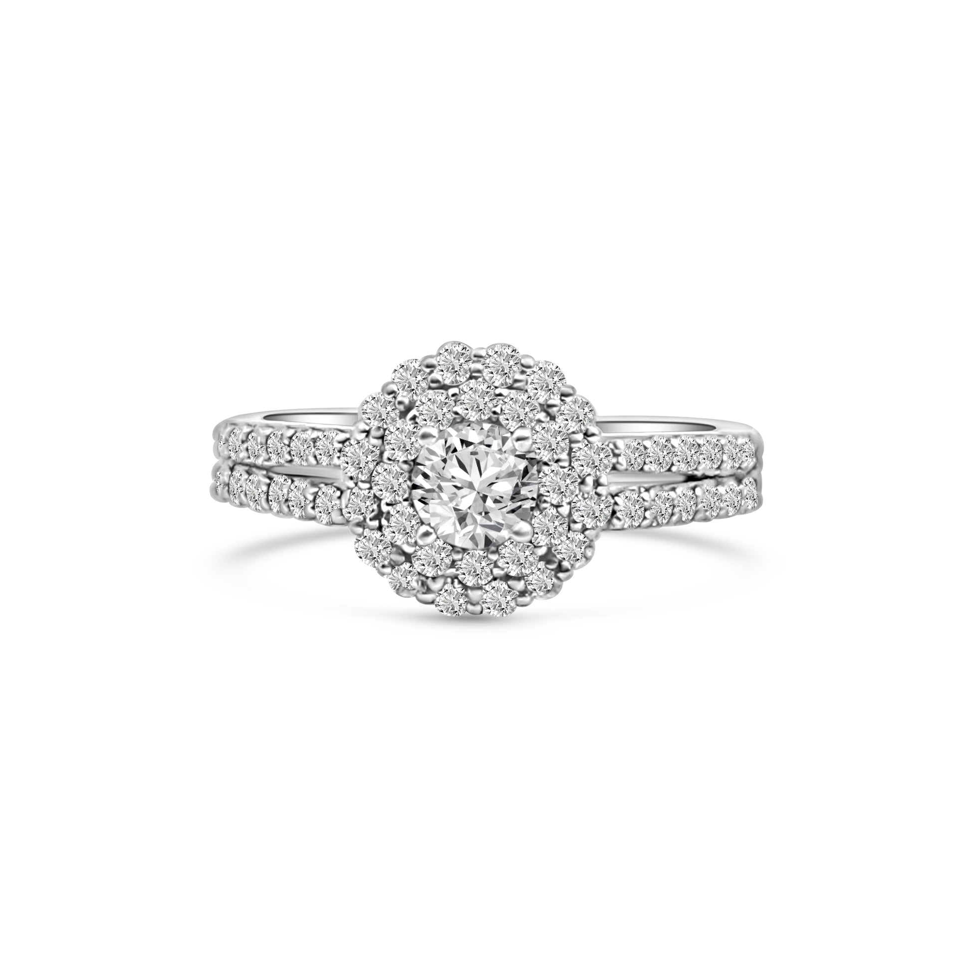 18kt Double Halo Diamond Engagement Ring