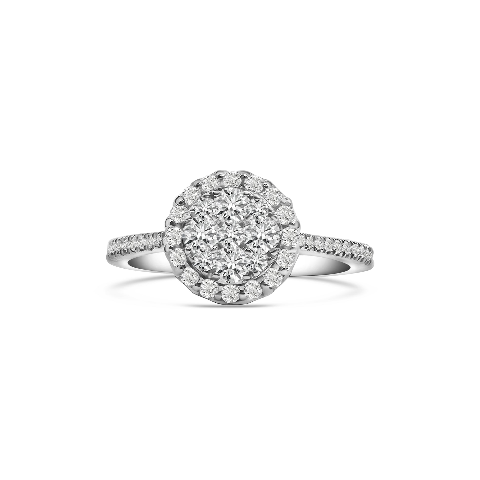 18kt Cluster Diamond Engagement Ring