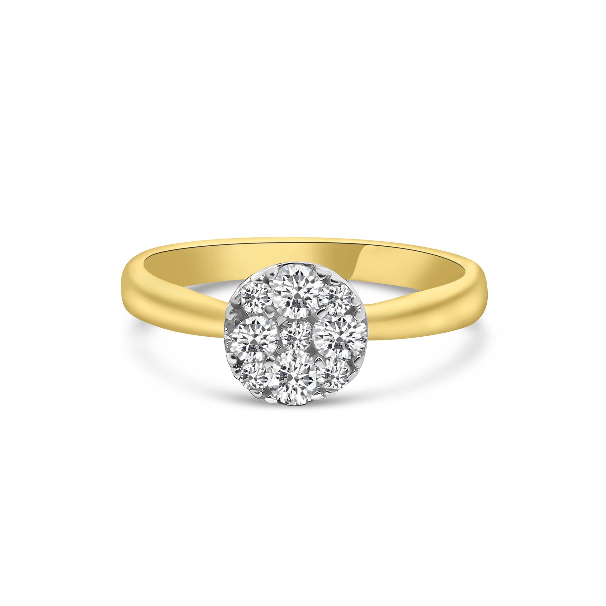 18kt Brilliant Cut Starburst Solitaire Diamond Engagement Ring