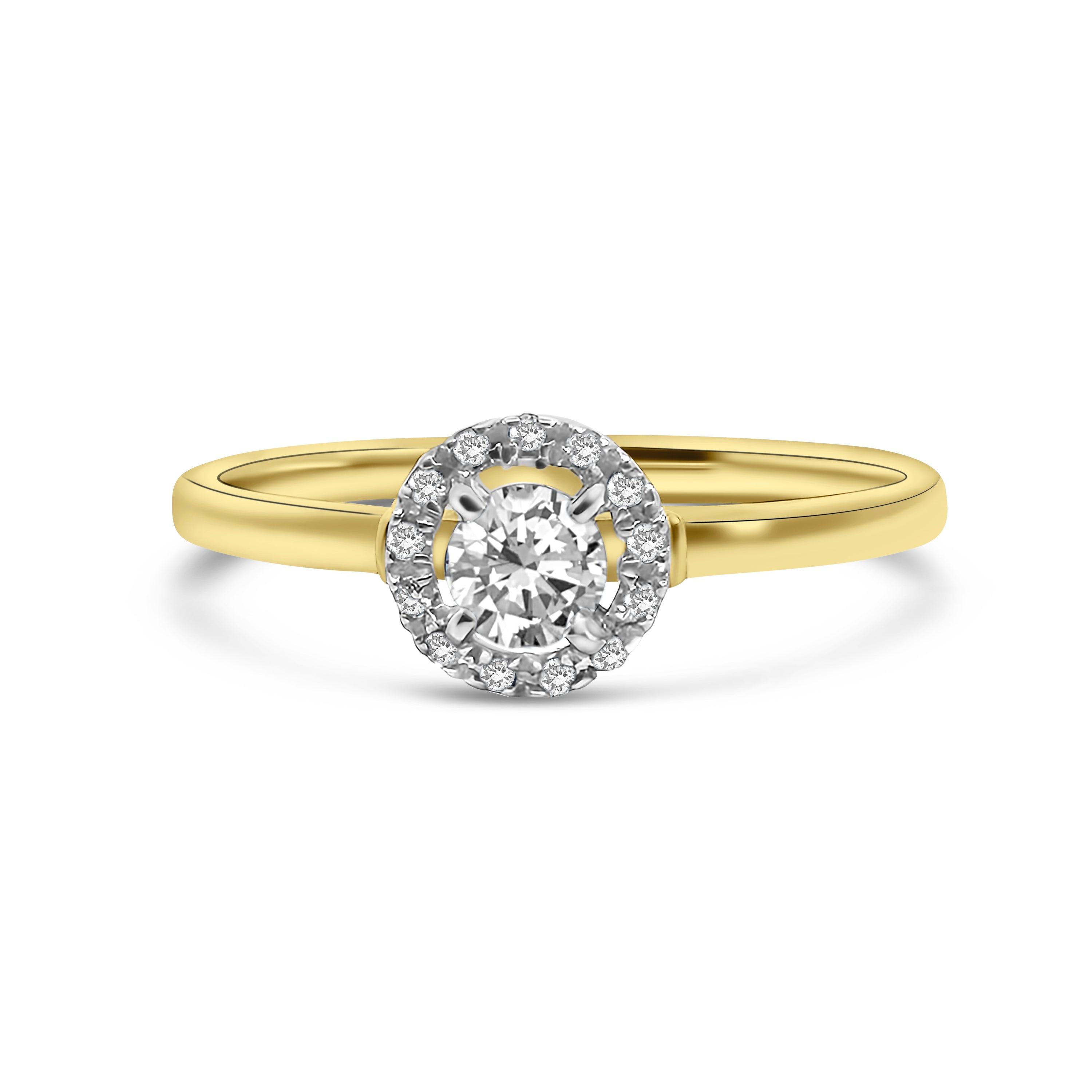 9kt Halo Diamond Engagement Ring