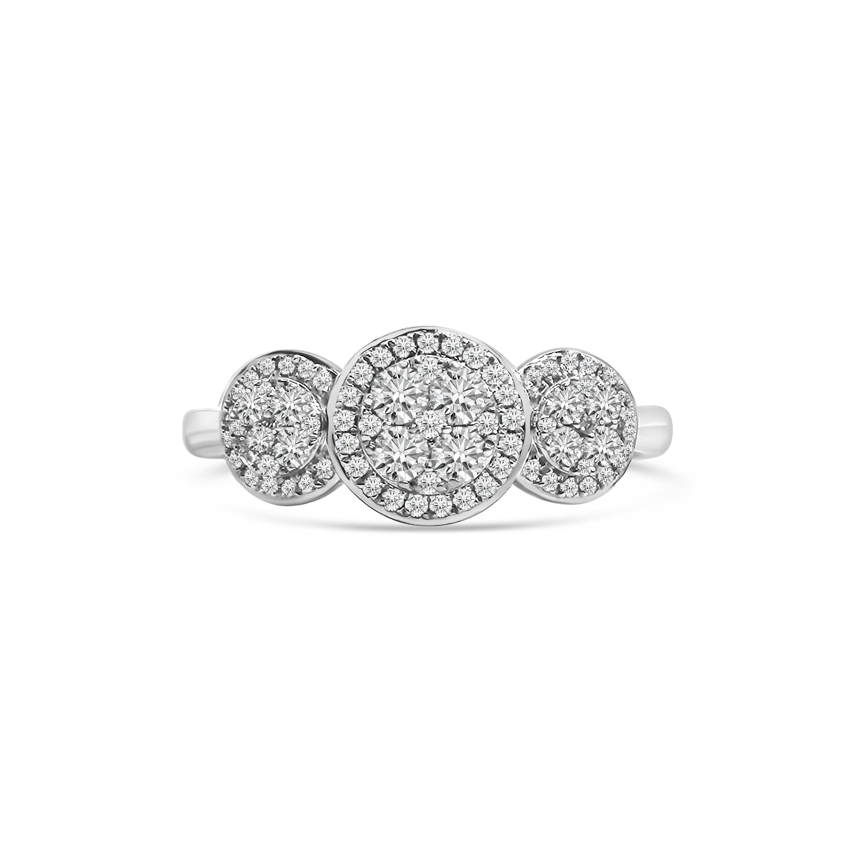 18kt Brilliant Cut Diamond Cluster Engagement Ring