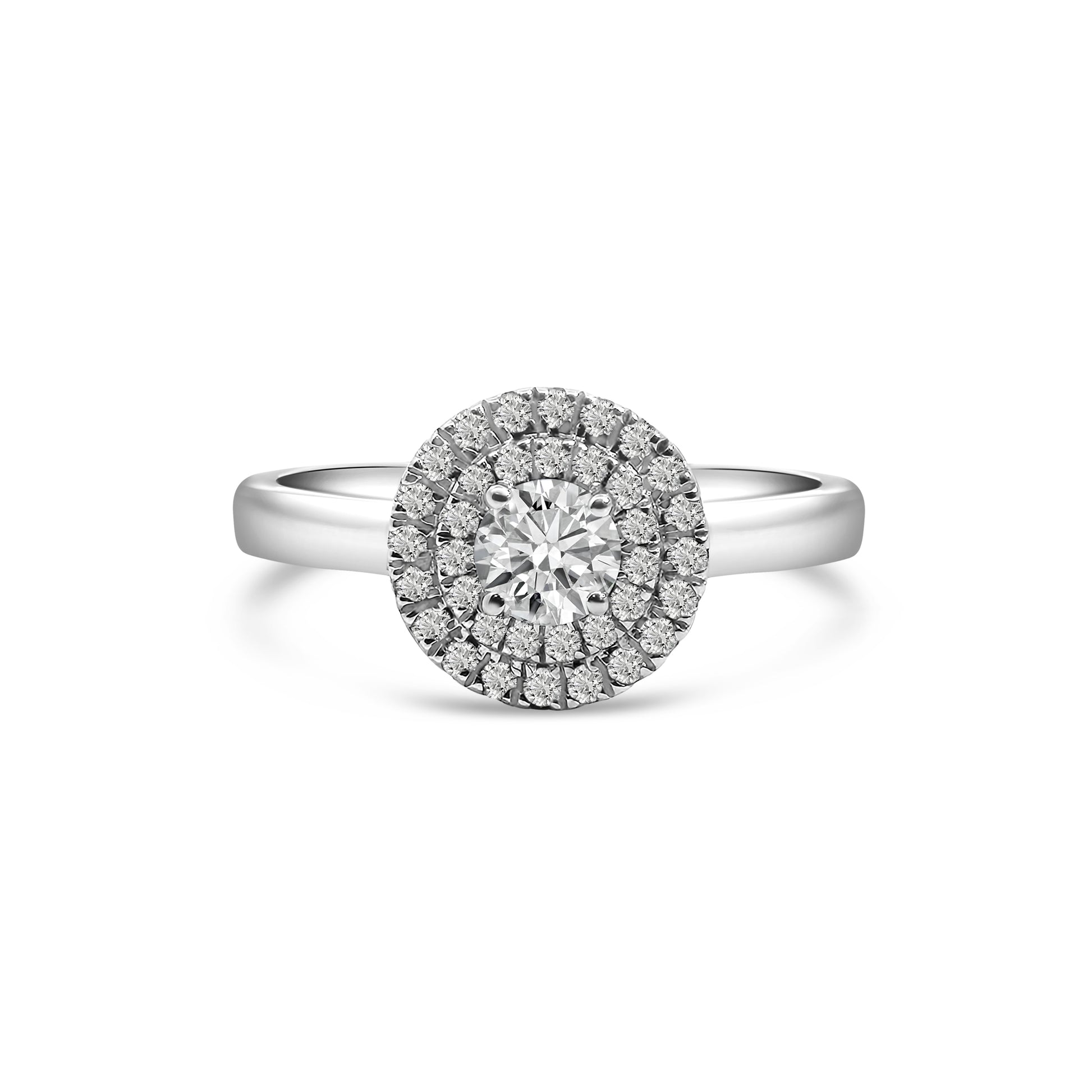 9kt Double Halo Diamond Engagement Ring