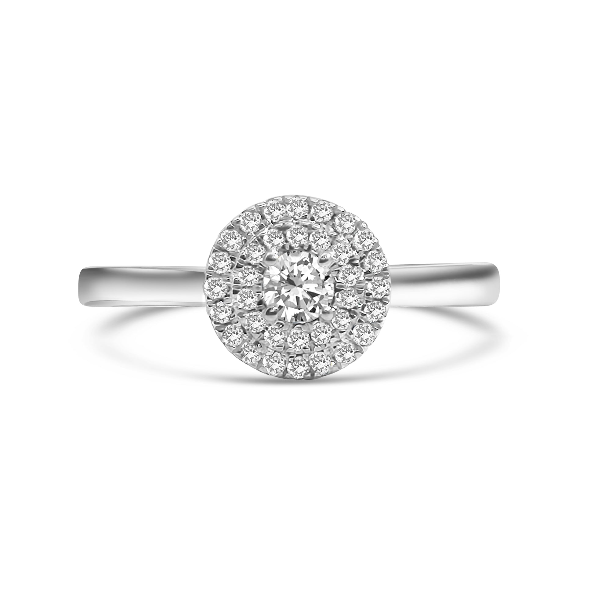 9kt Double Halo Diamond Engagement Ring