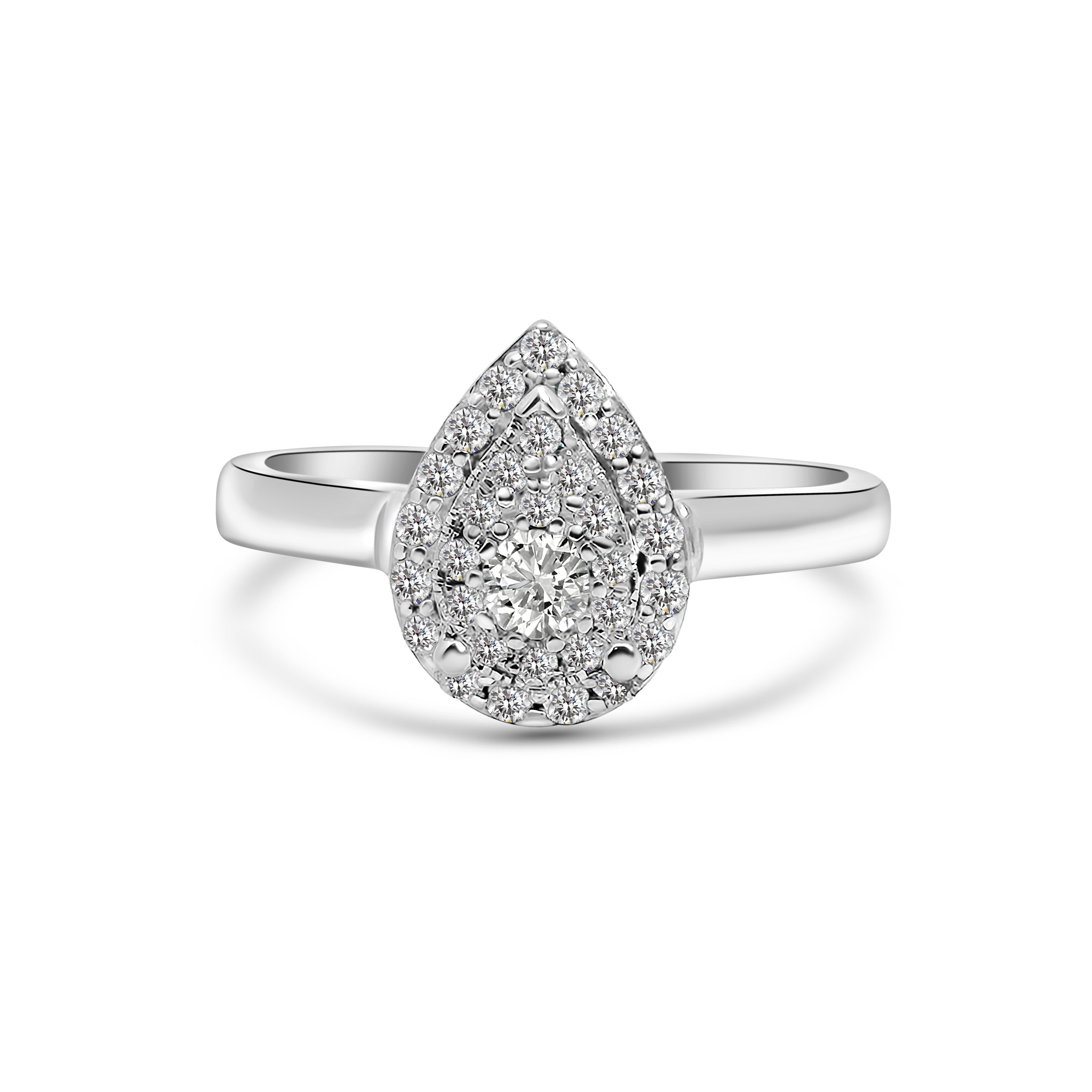 9kt Pear Starburst Diamond Engagement Ring