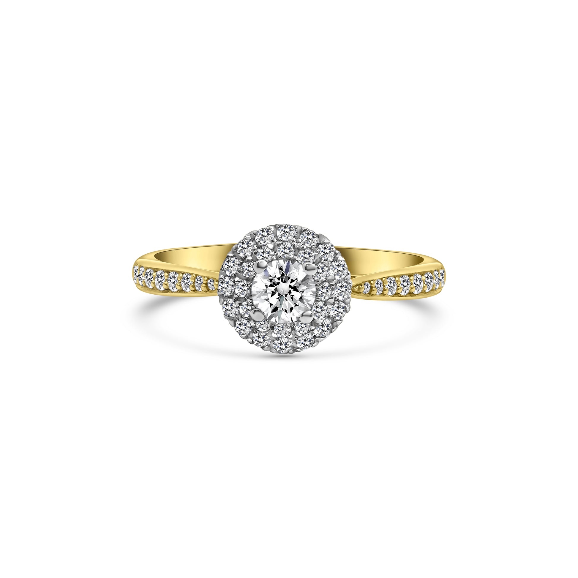 9kt Brilliant Cut Diamond Halo Engagement Ring