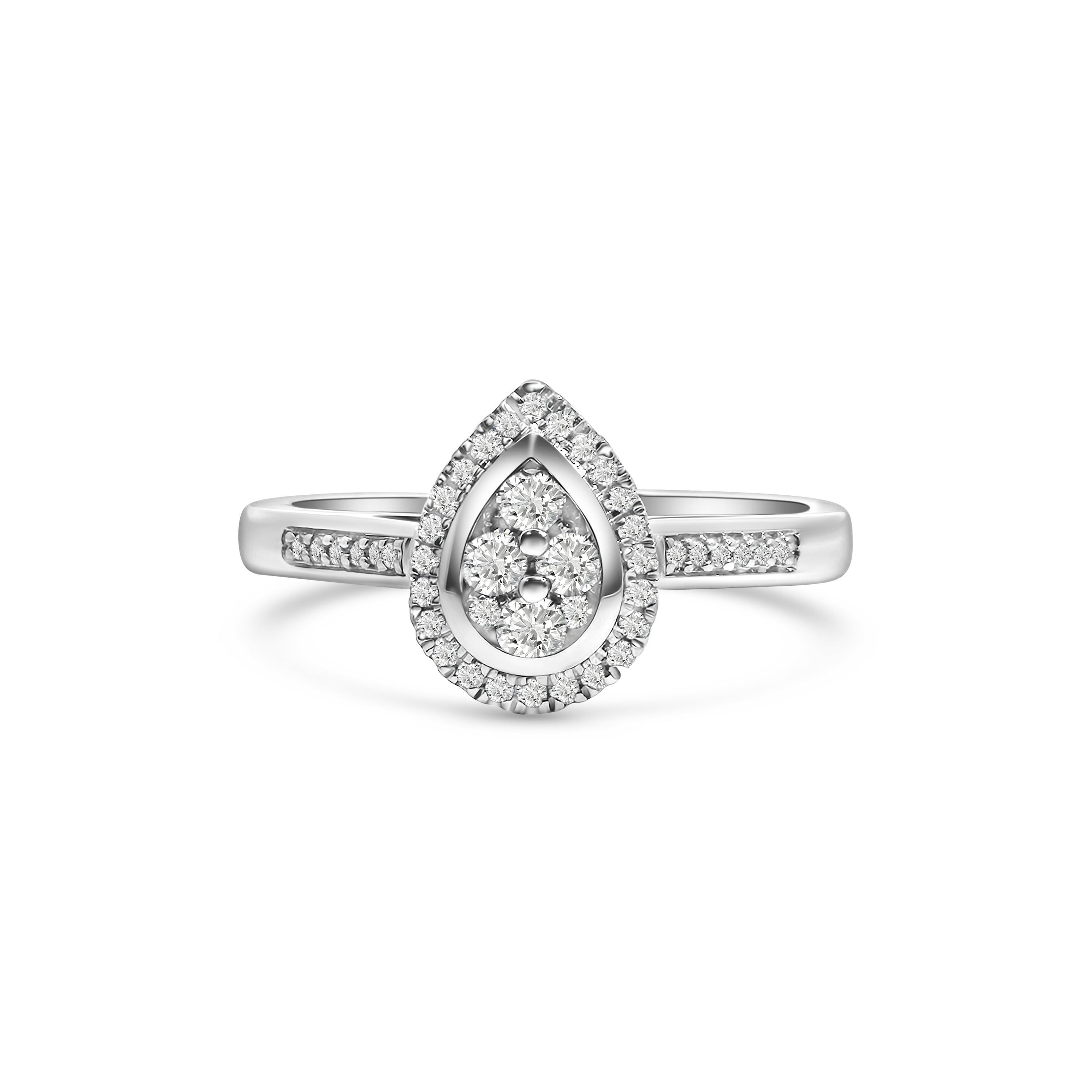 9kt Pear Cluster Diamond Engagement Ring