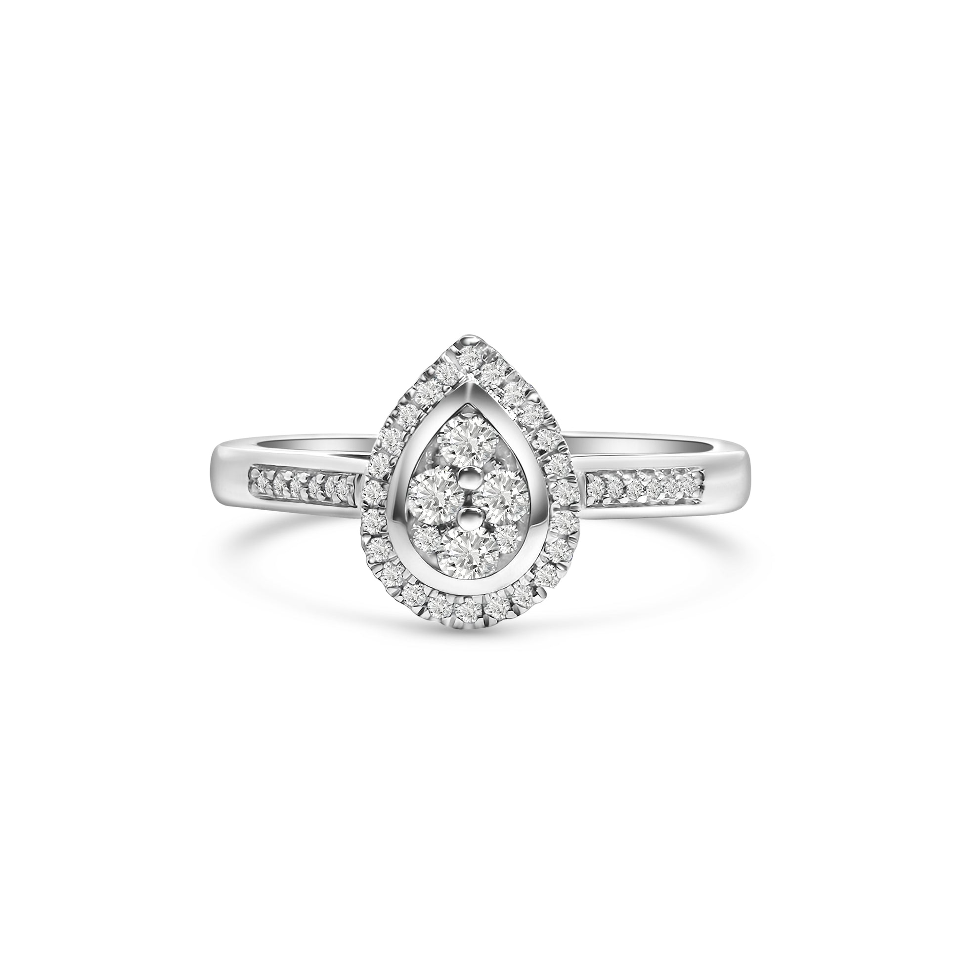 9kt Pear Cluster Diamond Engagement Ring
