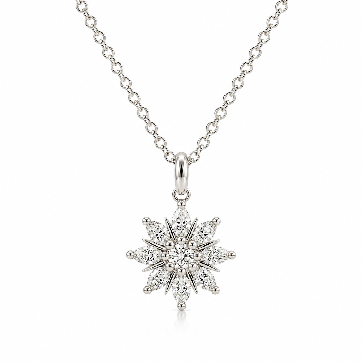 18kt Diamond Flower Pendant