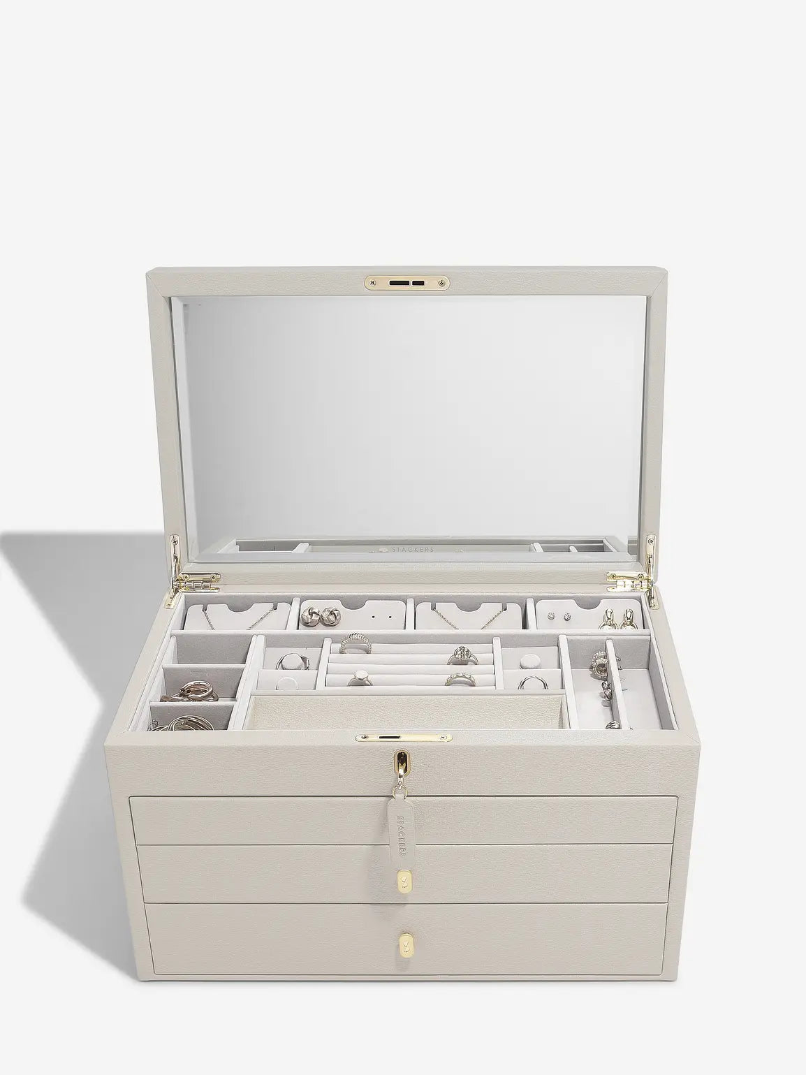 Large Luxury Jewellery Box - Oatmeal
