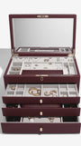 Large Luxury Jewellery Box - Burgandy