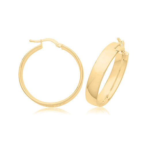 9kt Yellow Gold 25mm Hoop Earrings