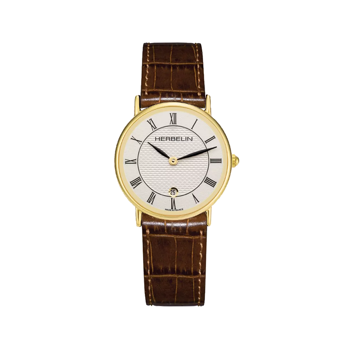 CLASSIQUE – QUARTZ – GOLD & BROWN LEATHER