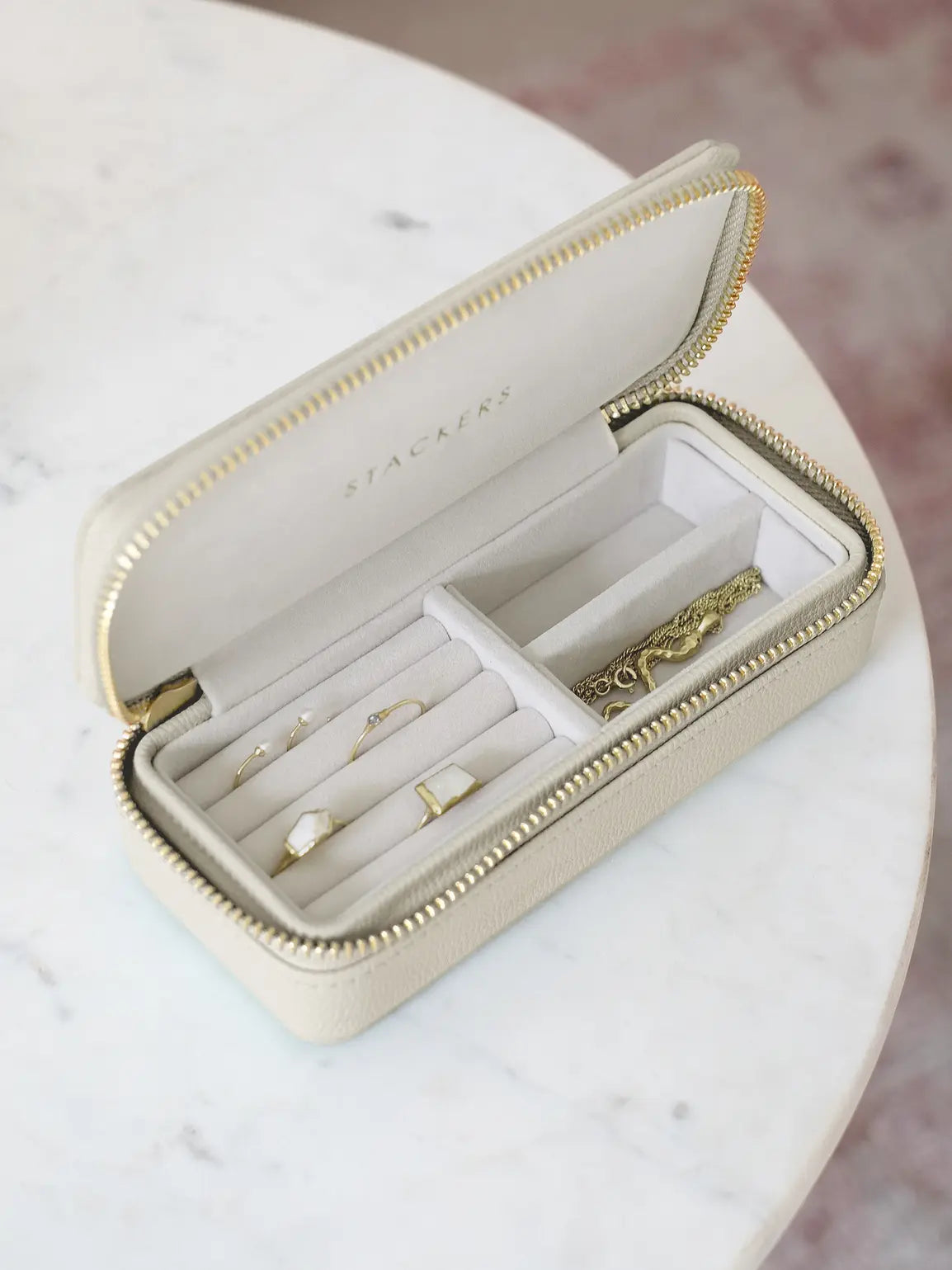 Stackers Zipped Travel Jewellery Box - Oatmeal image 1