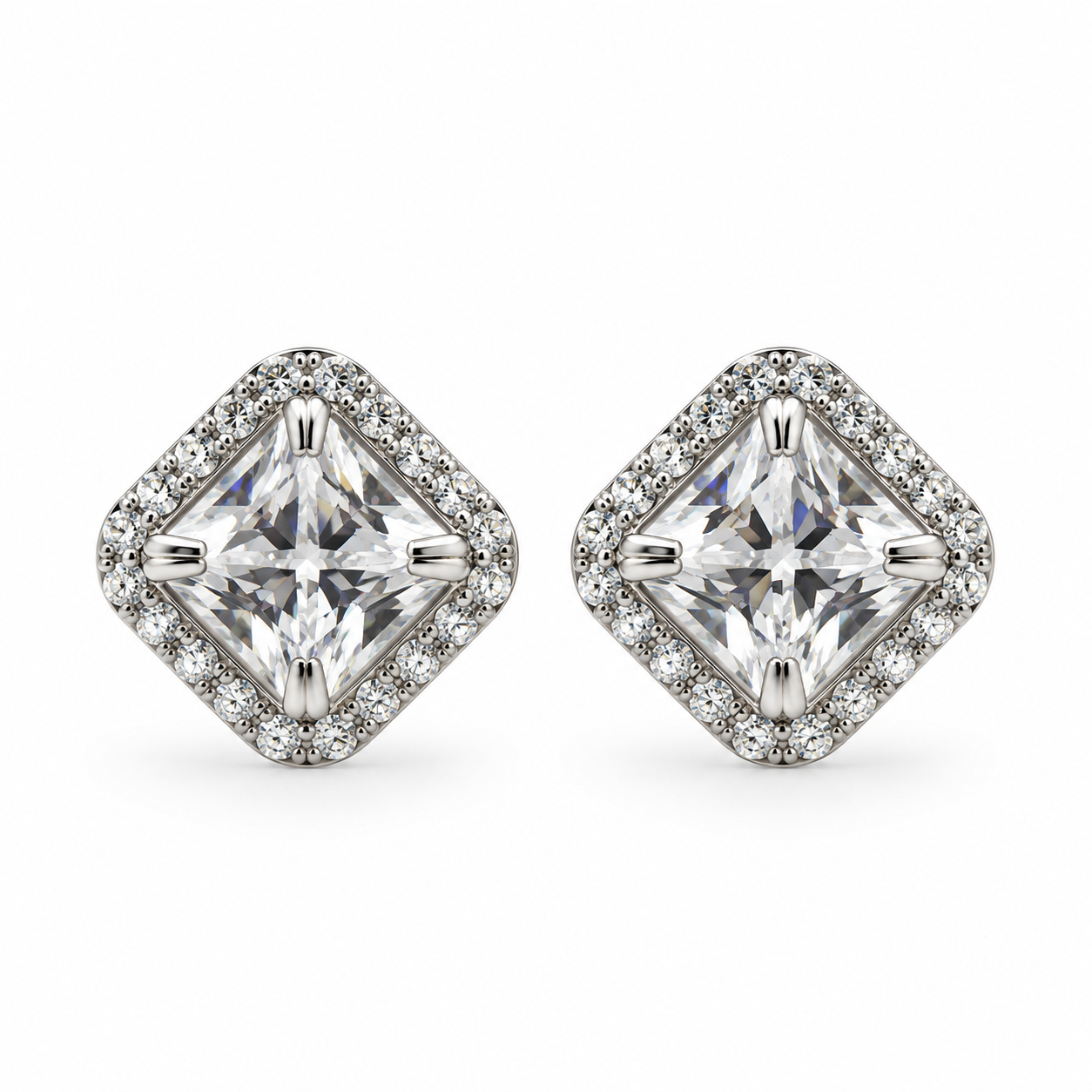 Princess Cut CZ Earrings