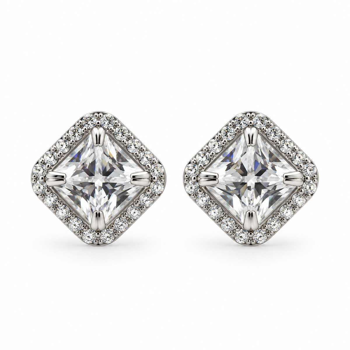 Princess Cut CZ Earrings