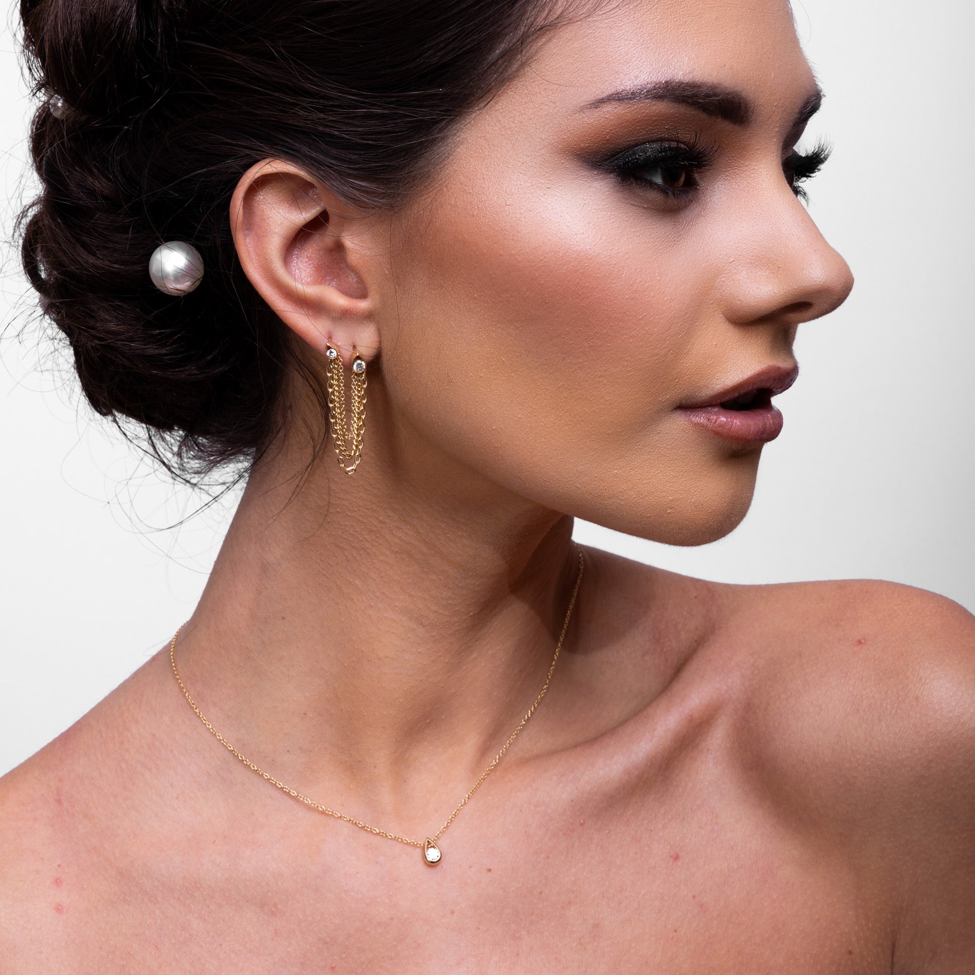 Quartermaine OPS2 18kt Gold & Diamond Opulence Double Piercing Earring 11050047 image 4