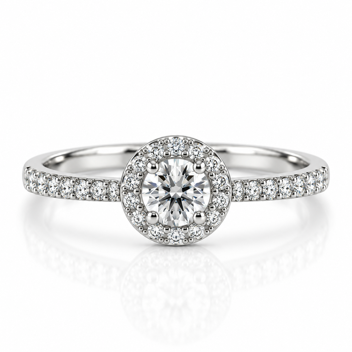 Platinum Halo Style Diamond Engagement Ring