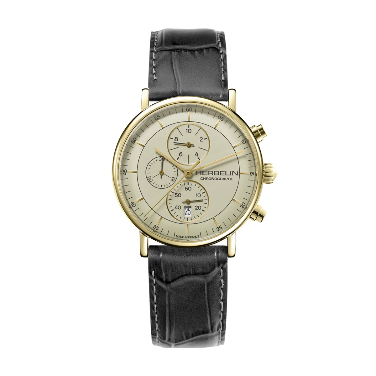 INSPIRATION – CHRONOGRAPH – GOLD & BLACK LEATHER