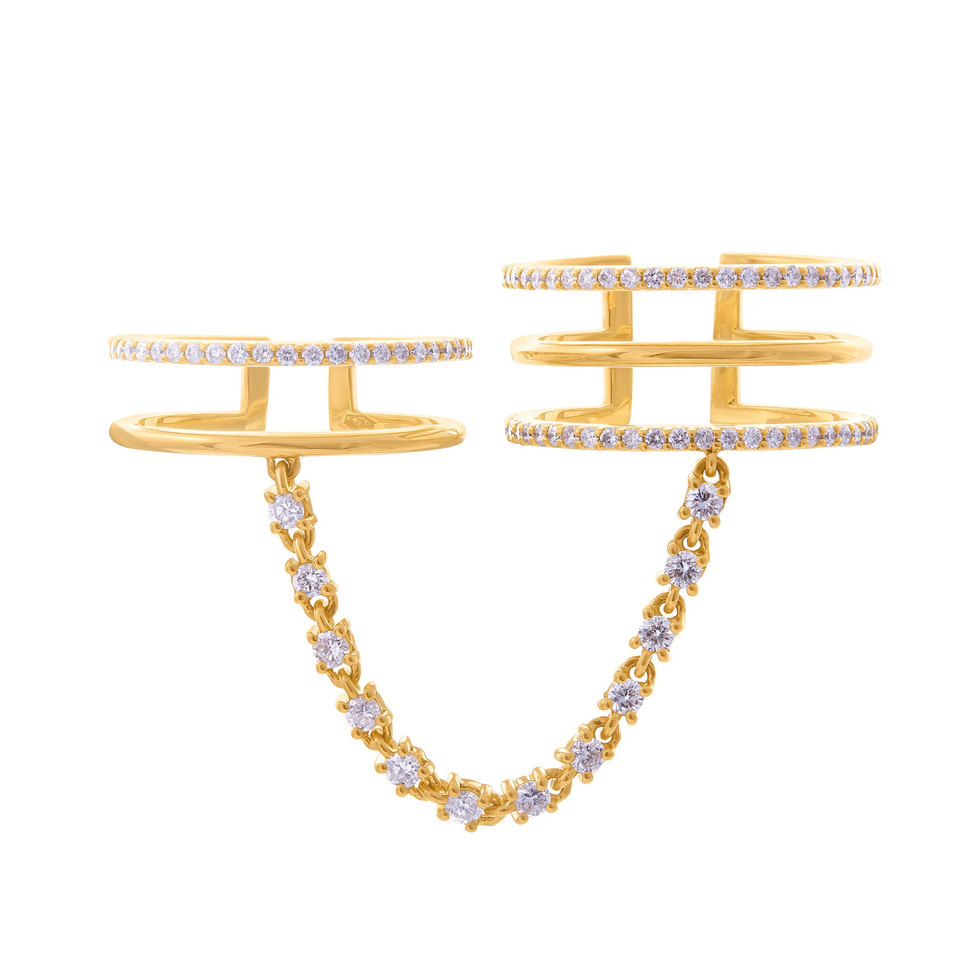 Quartermaine EMR2 18kt Gold & Diamond Empire Double Ring 05030015 image 0