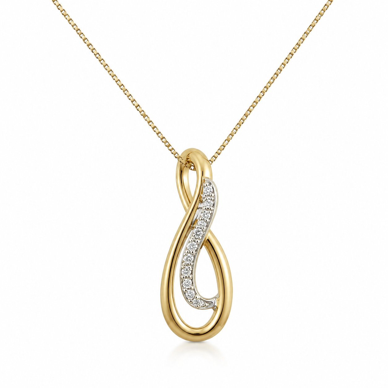9kt Diamond Infinity Pendant