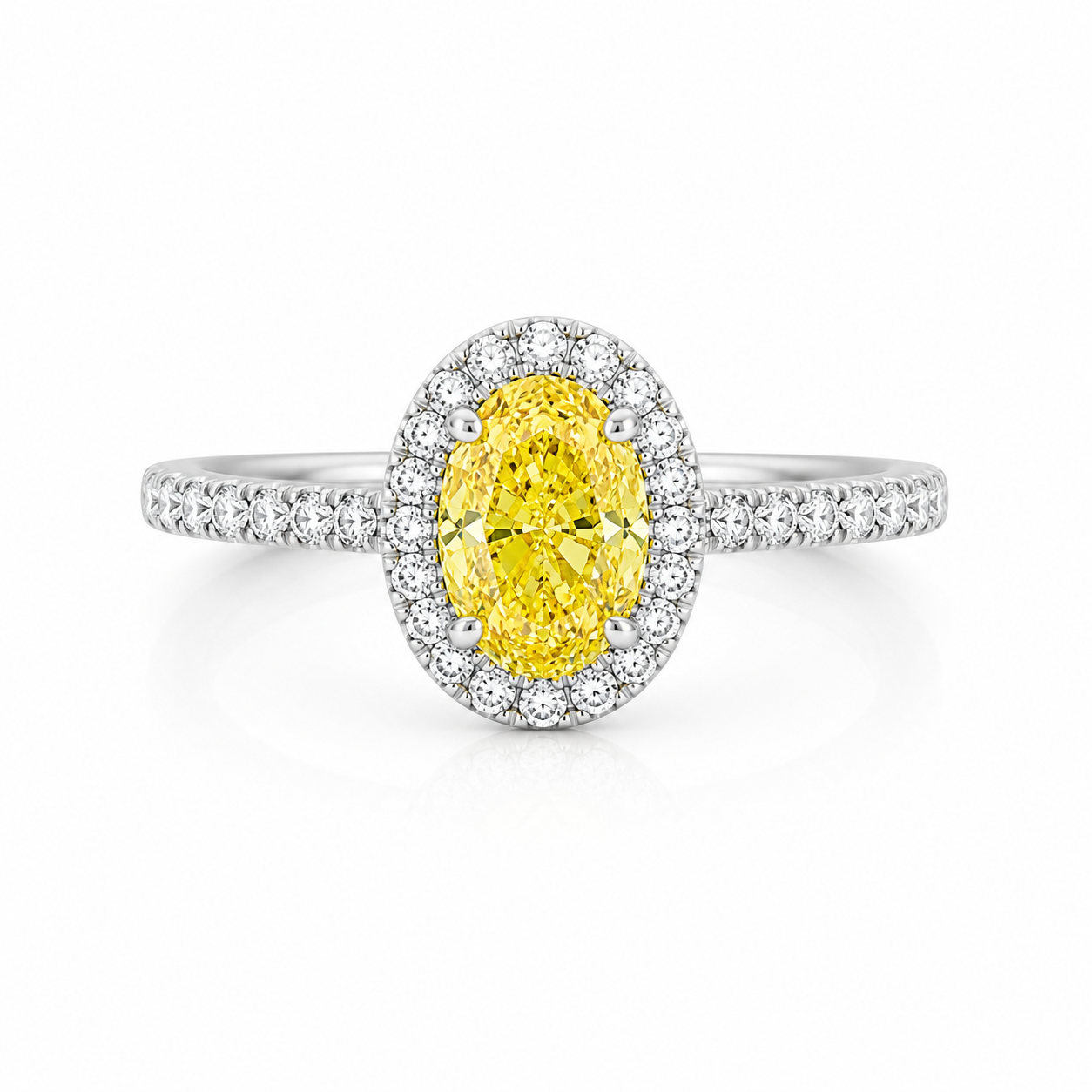 Platinum Yellow and White Diamond Dress Ring