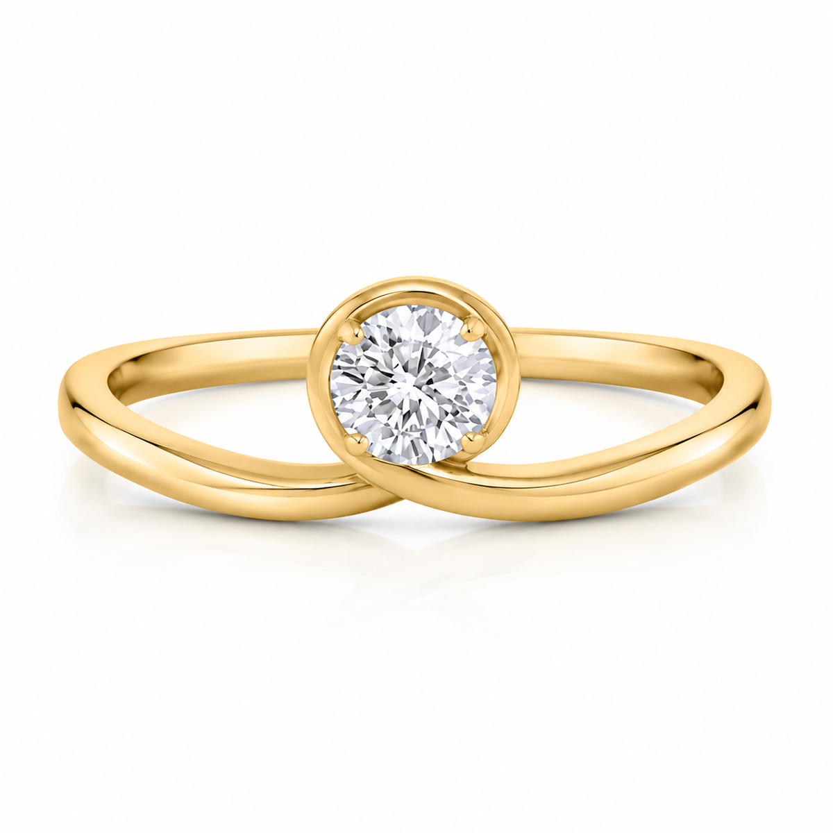 9kt Round Diamond Twist Dress Ring