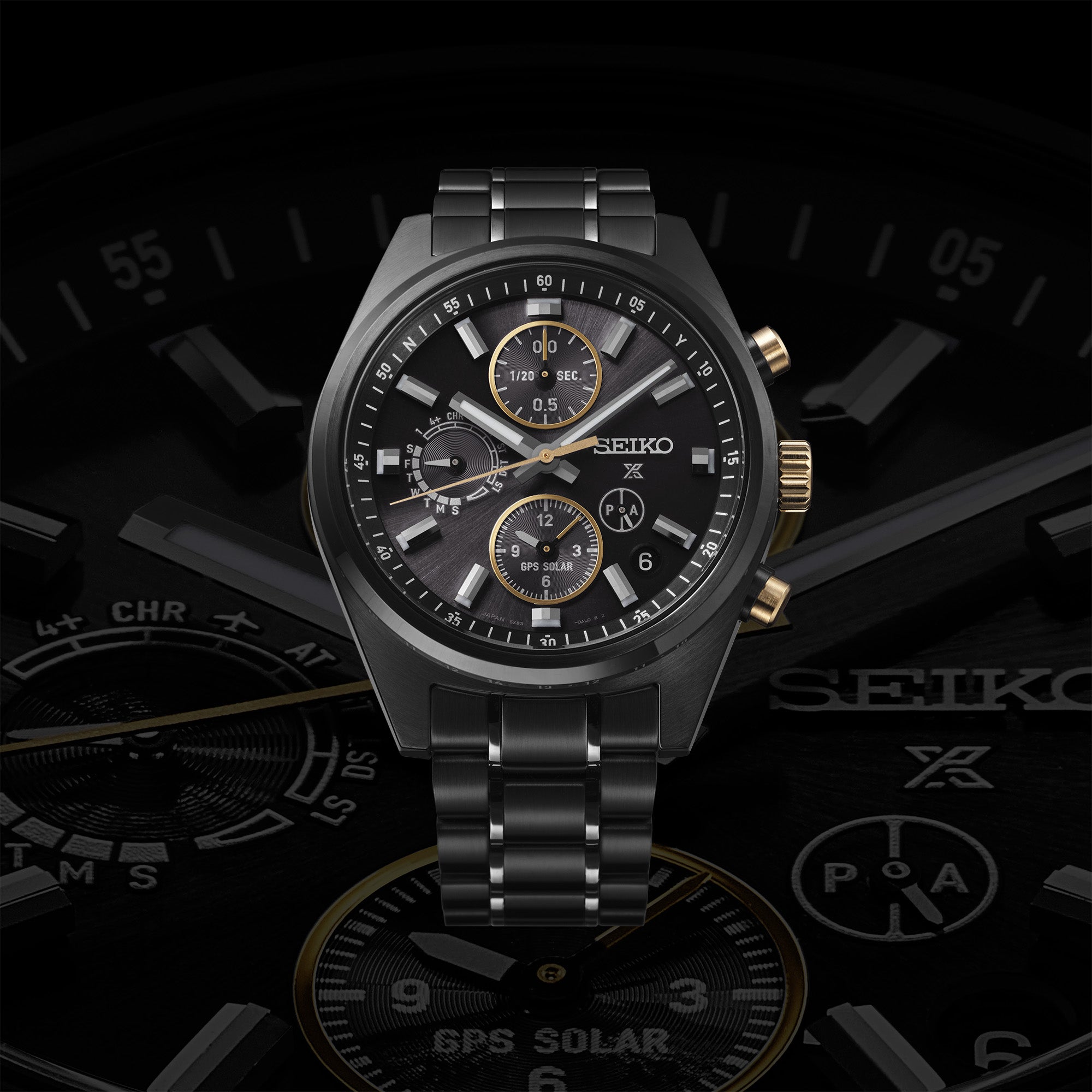 Seiko SSH169J1 Prospex GPS Solar Chronograph Speedtimer in Black image 1