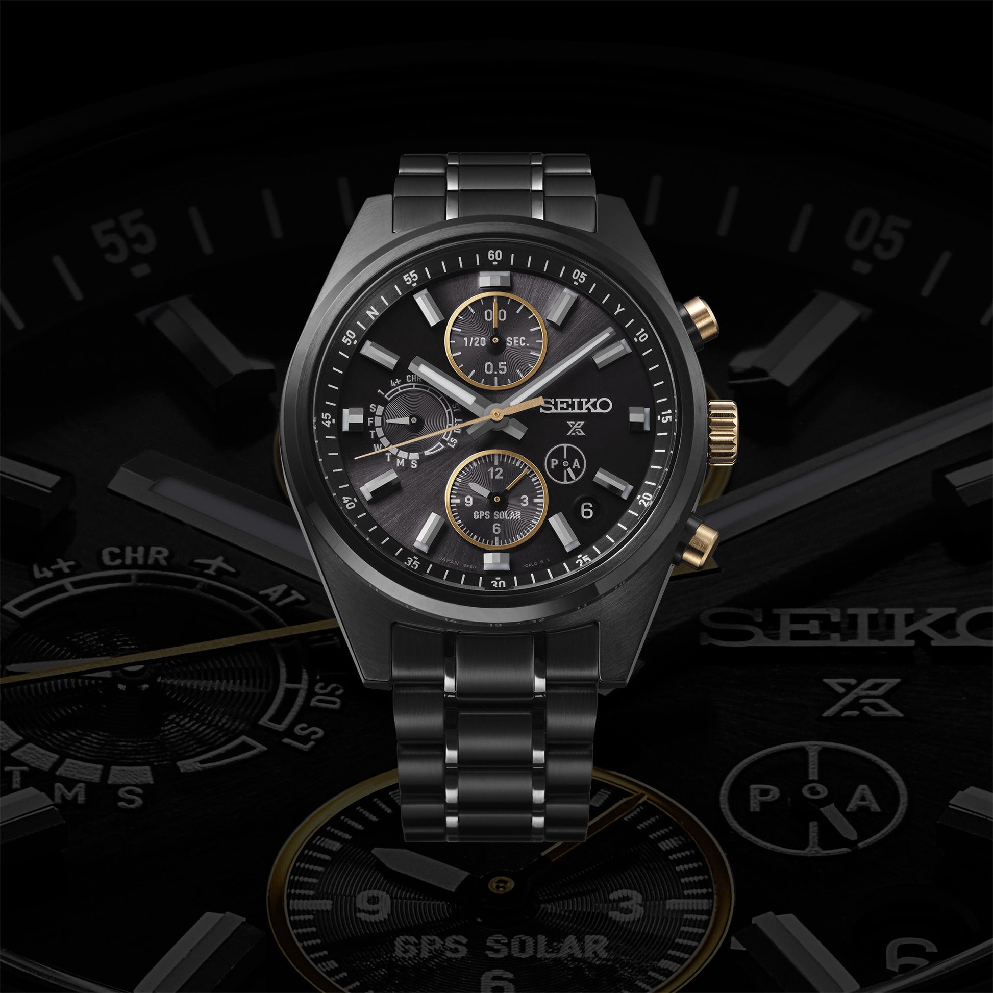 Seiko SSH169J1 Prospex GPS Solar Chronograph Speedtimer in Black image 1
