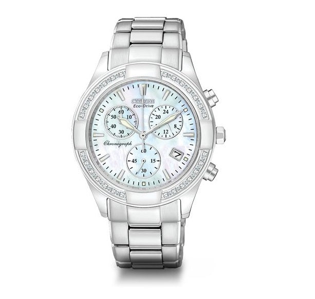 Citizen FB1220-53D Ladies Eco-Drive Diamond Chronograph Watch 2601060 image 0