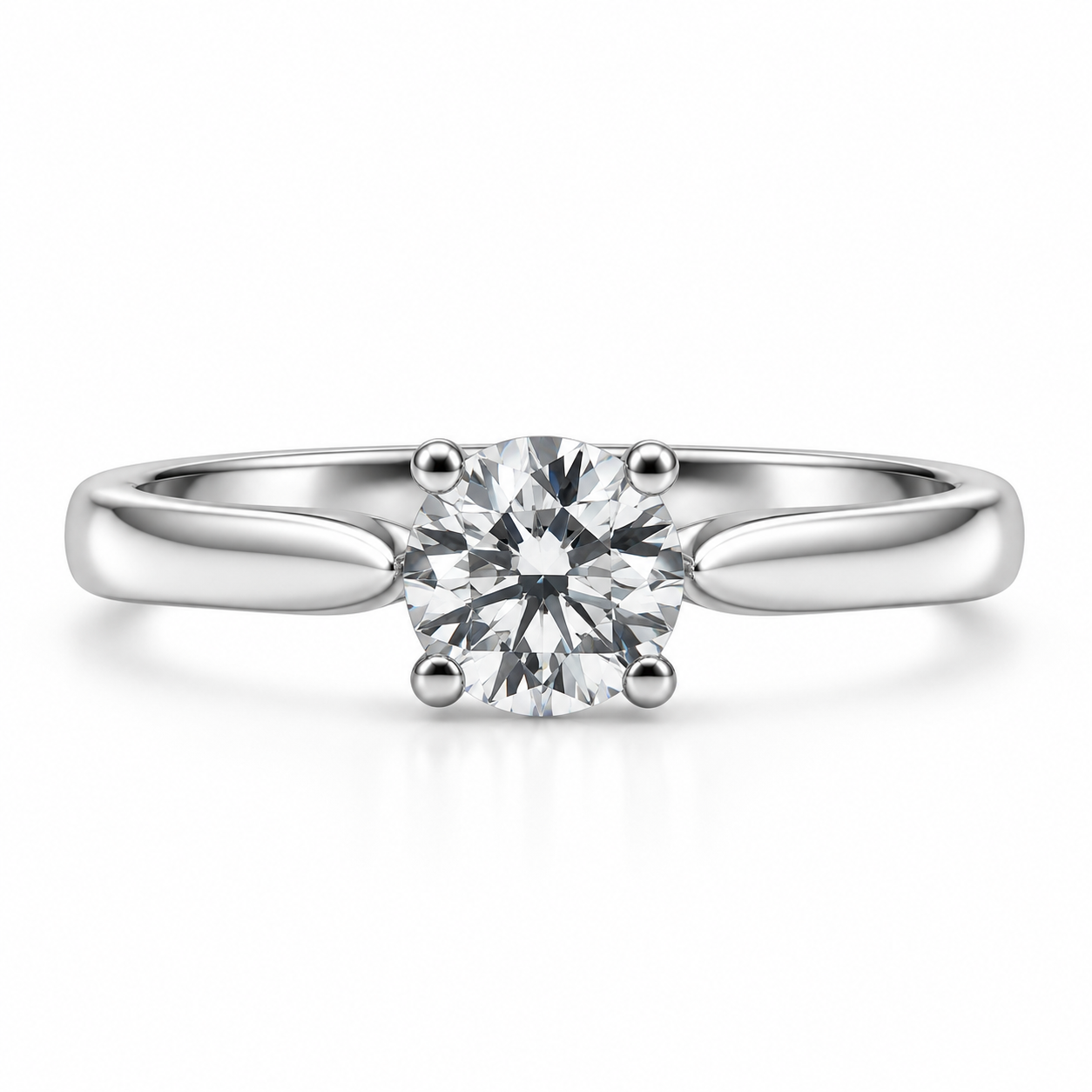 Platinum Solitaire Diamond Engagement Ring