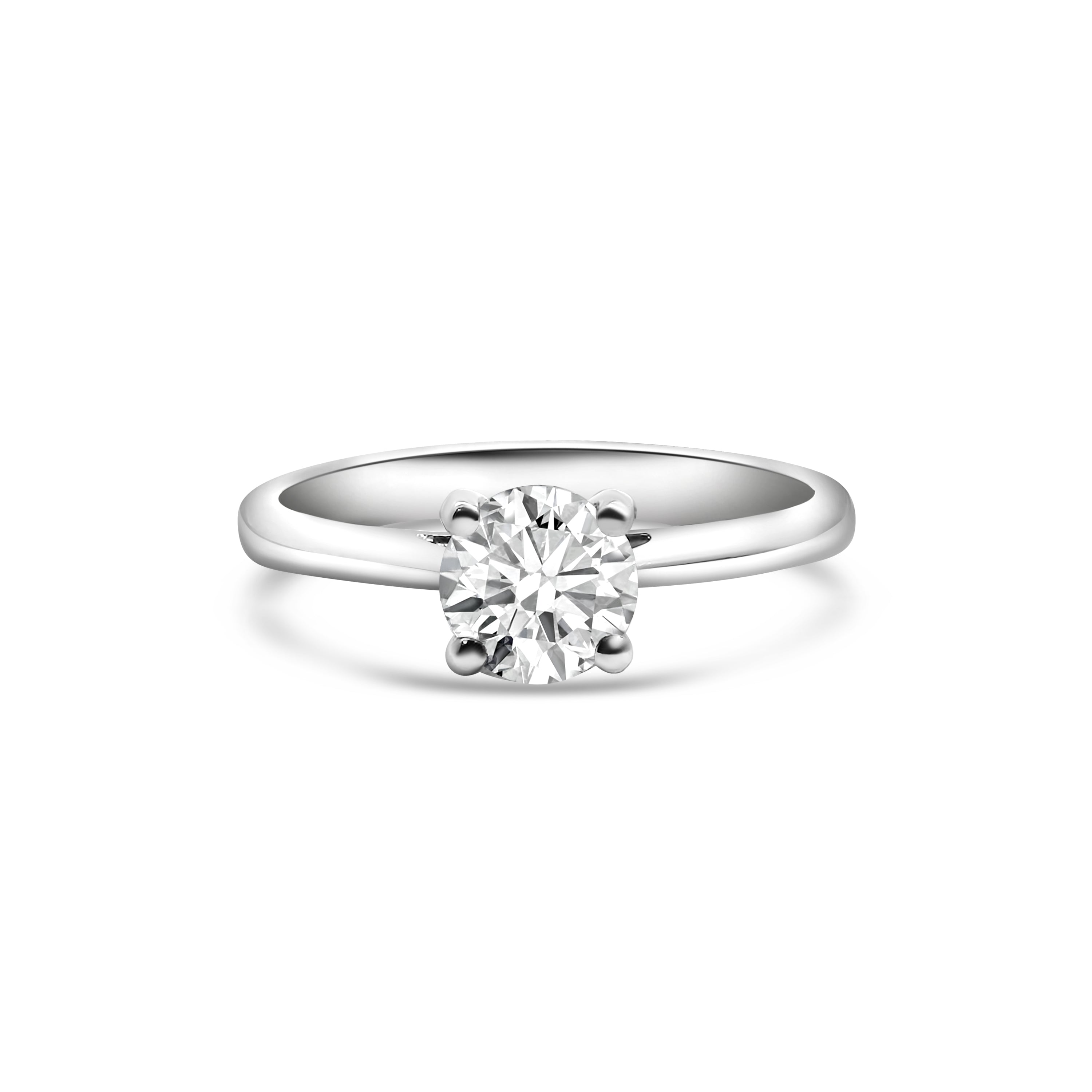 Lab Diamond Platinum Brilliant Cut Solitaire Engagement Ring