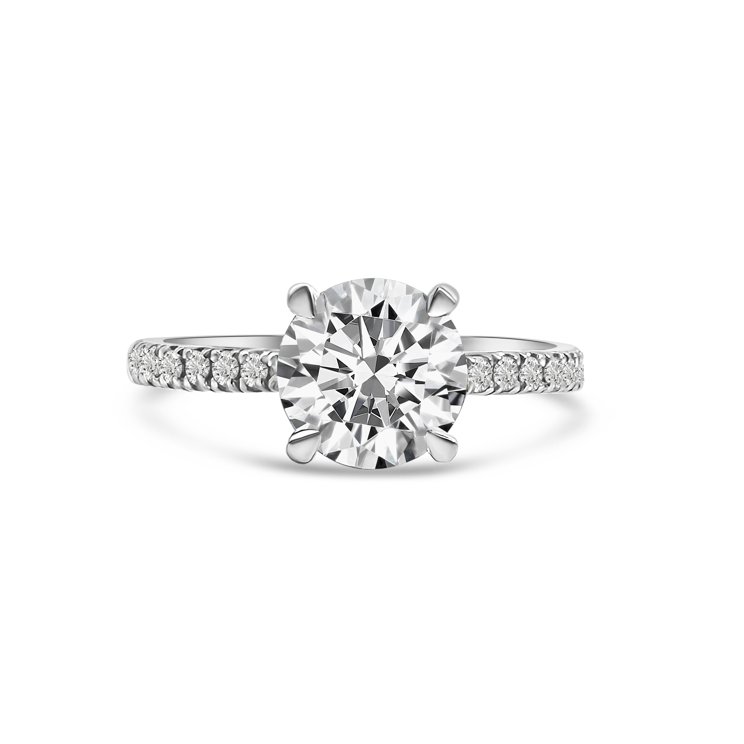 Lab Diamond Platinum Brilliant Cut Solitaire Engagement Ring