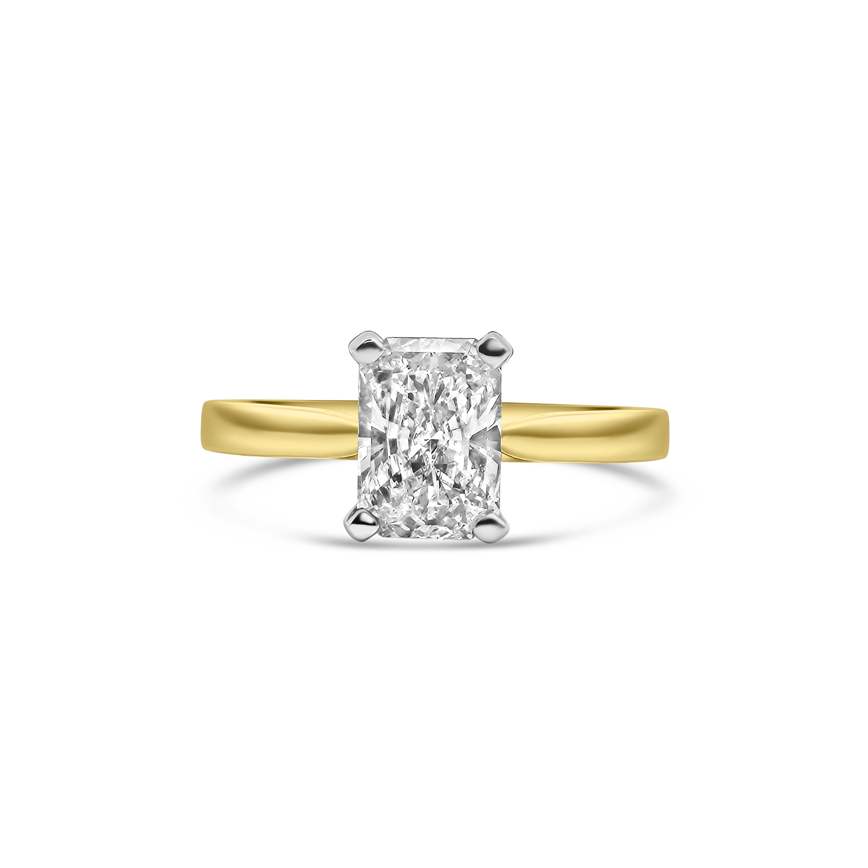 Lab Diamond 18kt Radiant Solitaire Engagement Ring