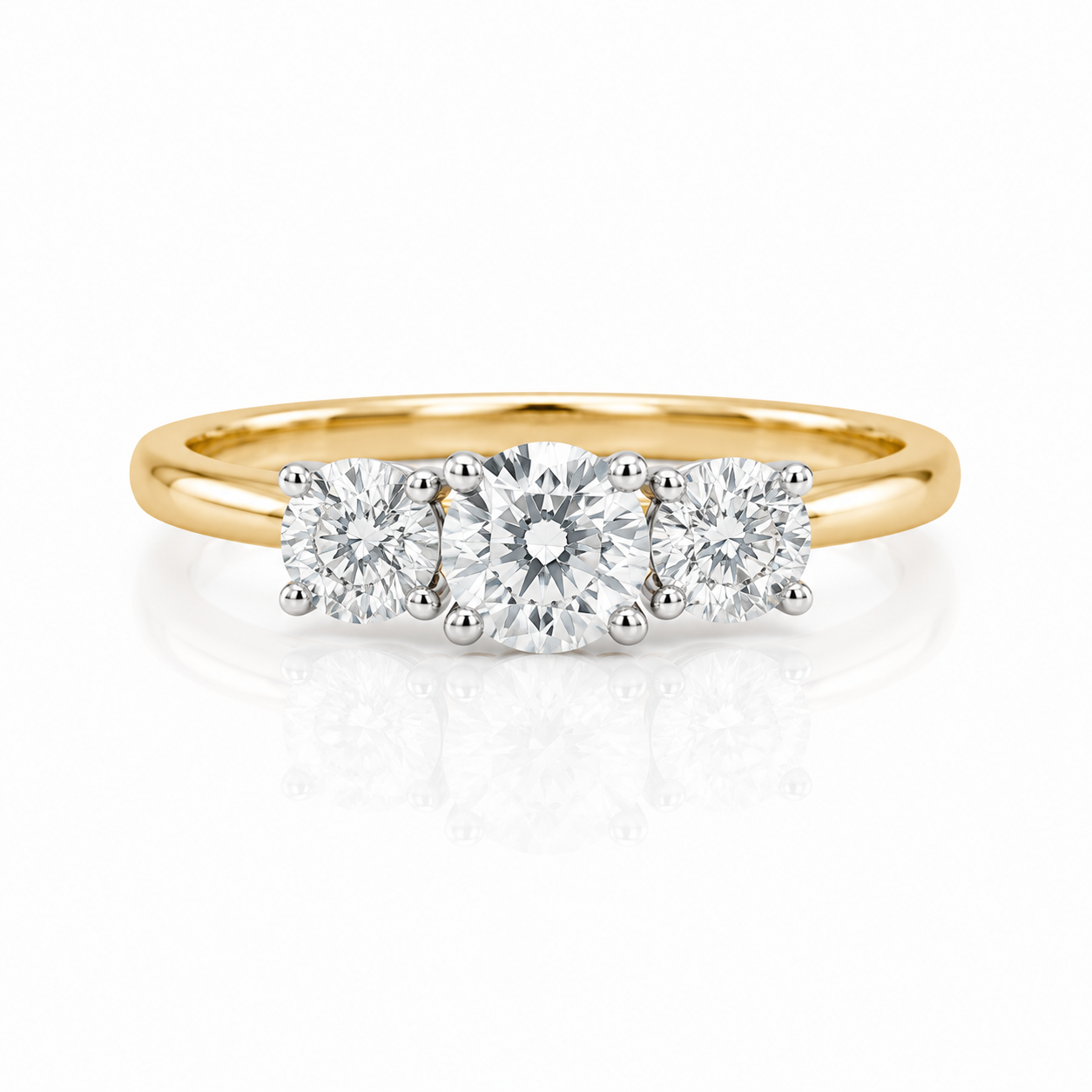Lab Diamond 9kt Brilliant Cut Three Stone Engagement Ring