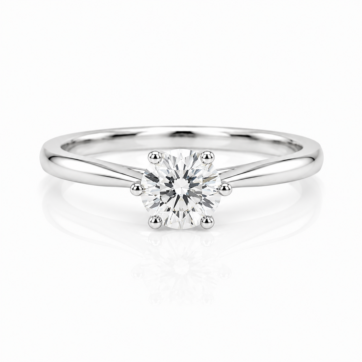 Lab Diamond Platinum Brilliant Cut Solitaire Engagement Ring