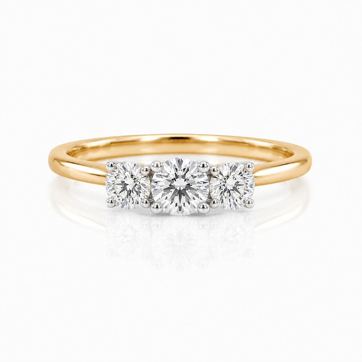 Lab Diamond 9kt Brilliant Cut Three Stone Engagement Ring
