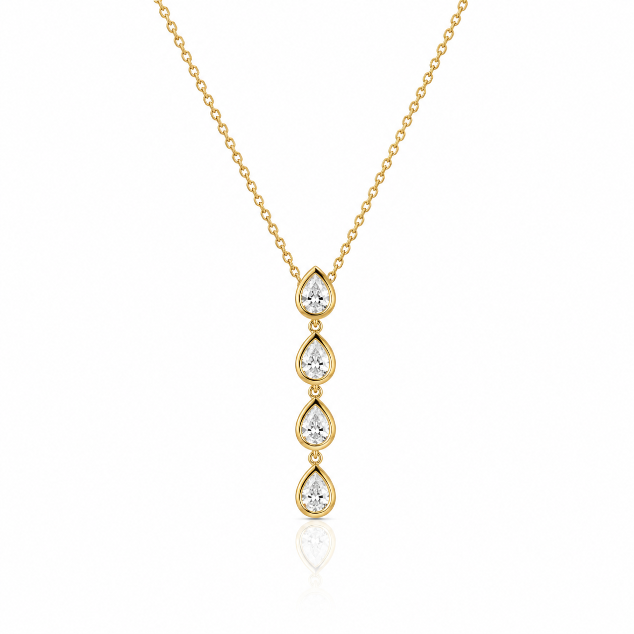 18kt Bezel Set Pear Diamond Pendant
