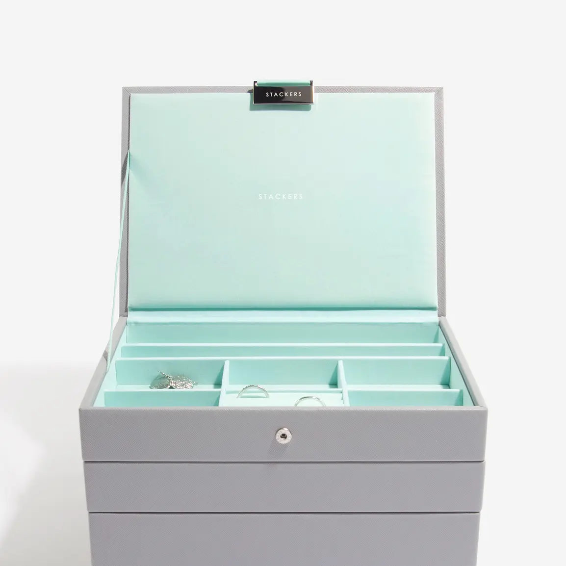 Classic Jewellery Box - Dove Grey and Mint