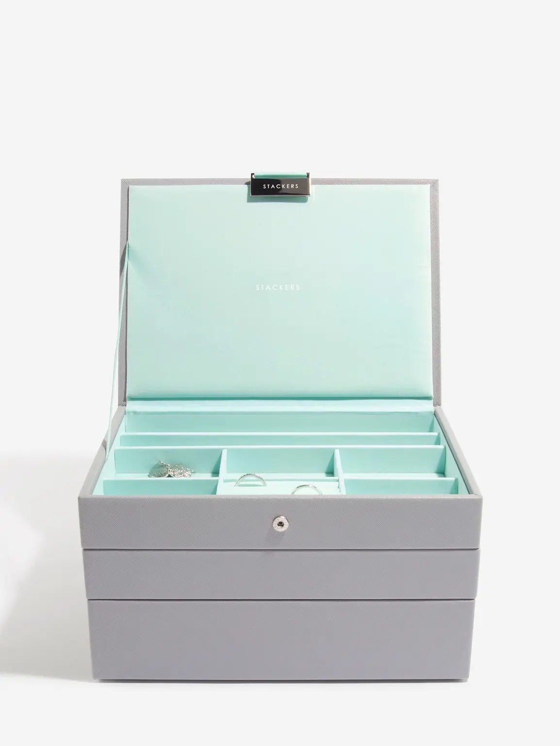Classic Jewellery Box - Dove Grey and Mint
