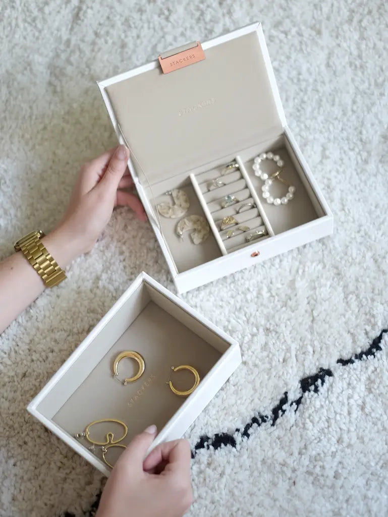 Mini Jewellery Box Set - White and Rose Gold