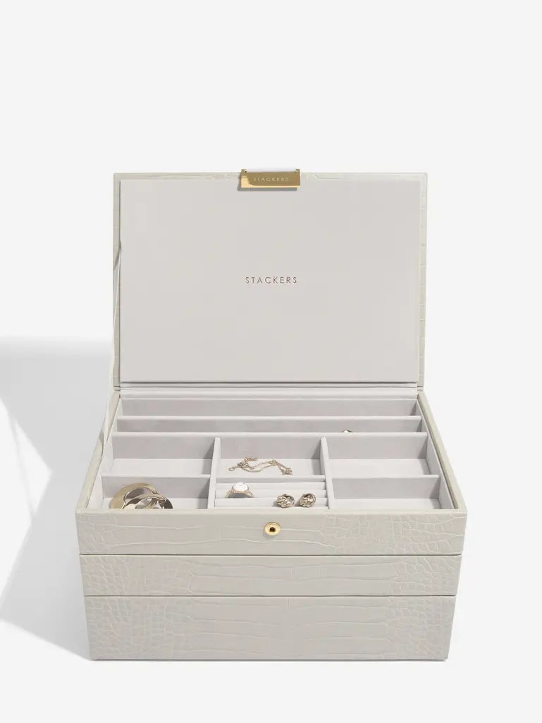 Classic Jewellery Box - Putty Croc