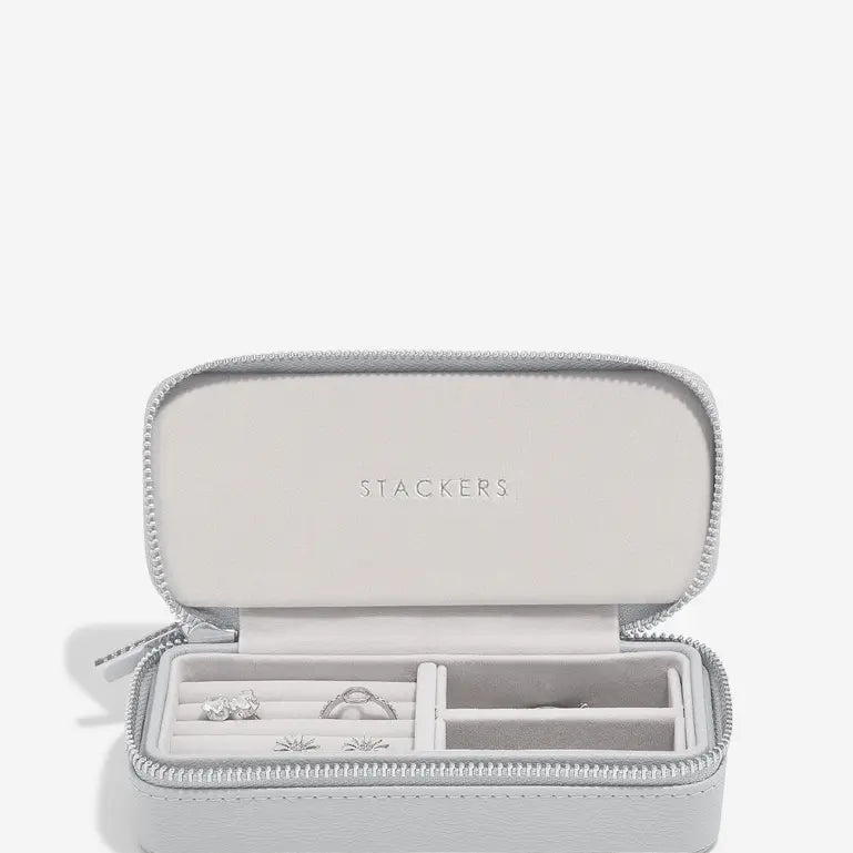 Zipped Travel Jewellery Box - Pebble Grey