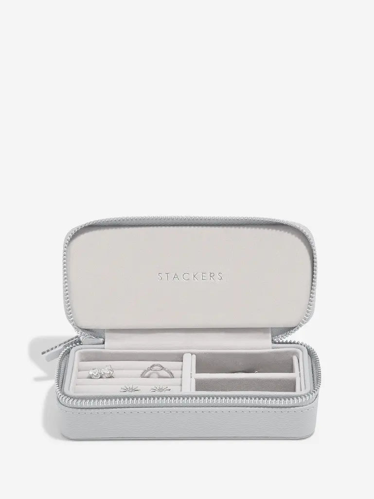 Zipped Travel Jewellery Box - Pebble Grey