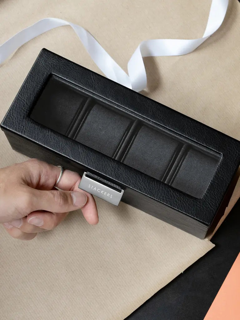 4 Piece Watch Box - Black