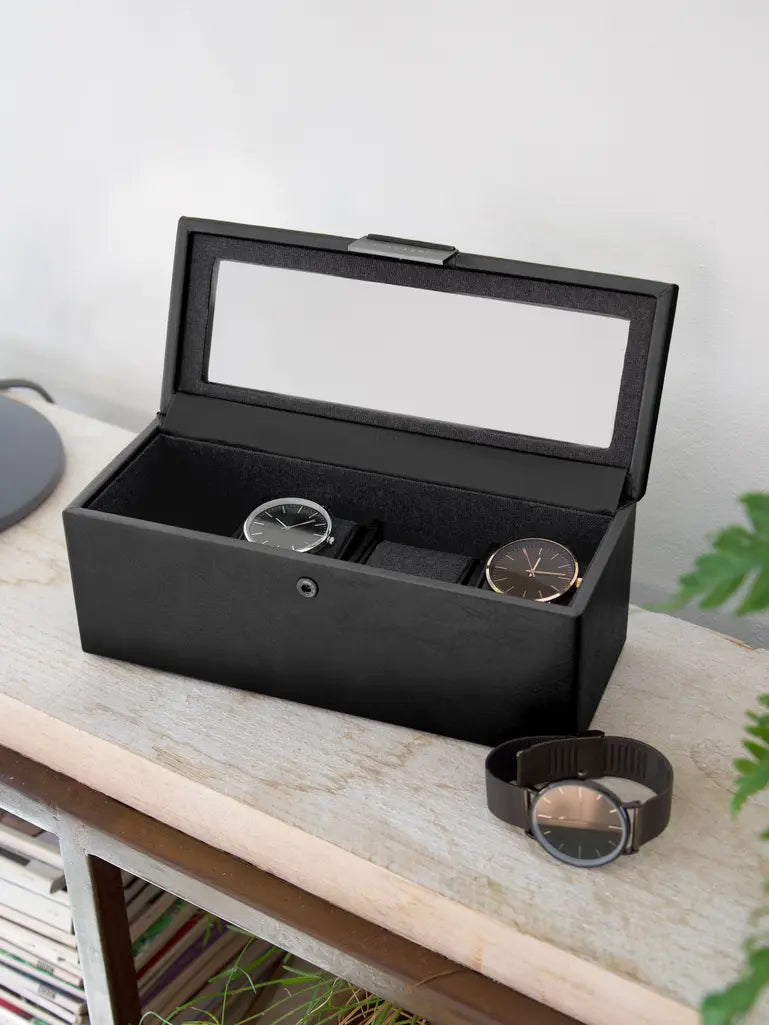 4 Piece Watch Box - Black