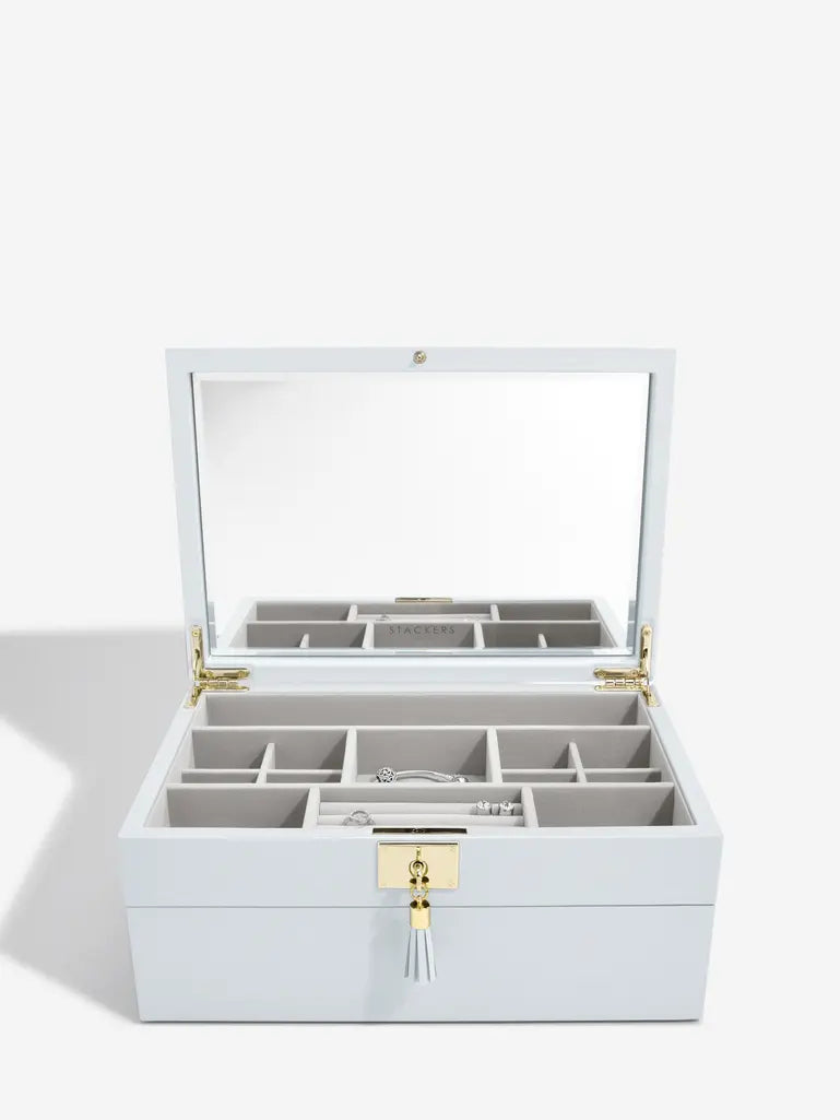 Leather Jewellery Box - Powder Blue