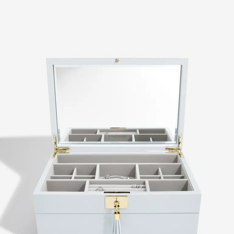 Leather Jewellery Box - Powder Blue