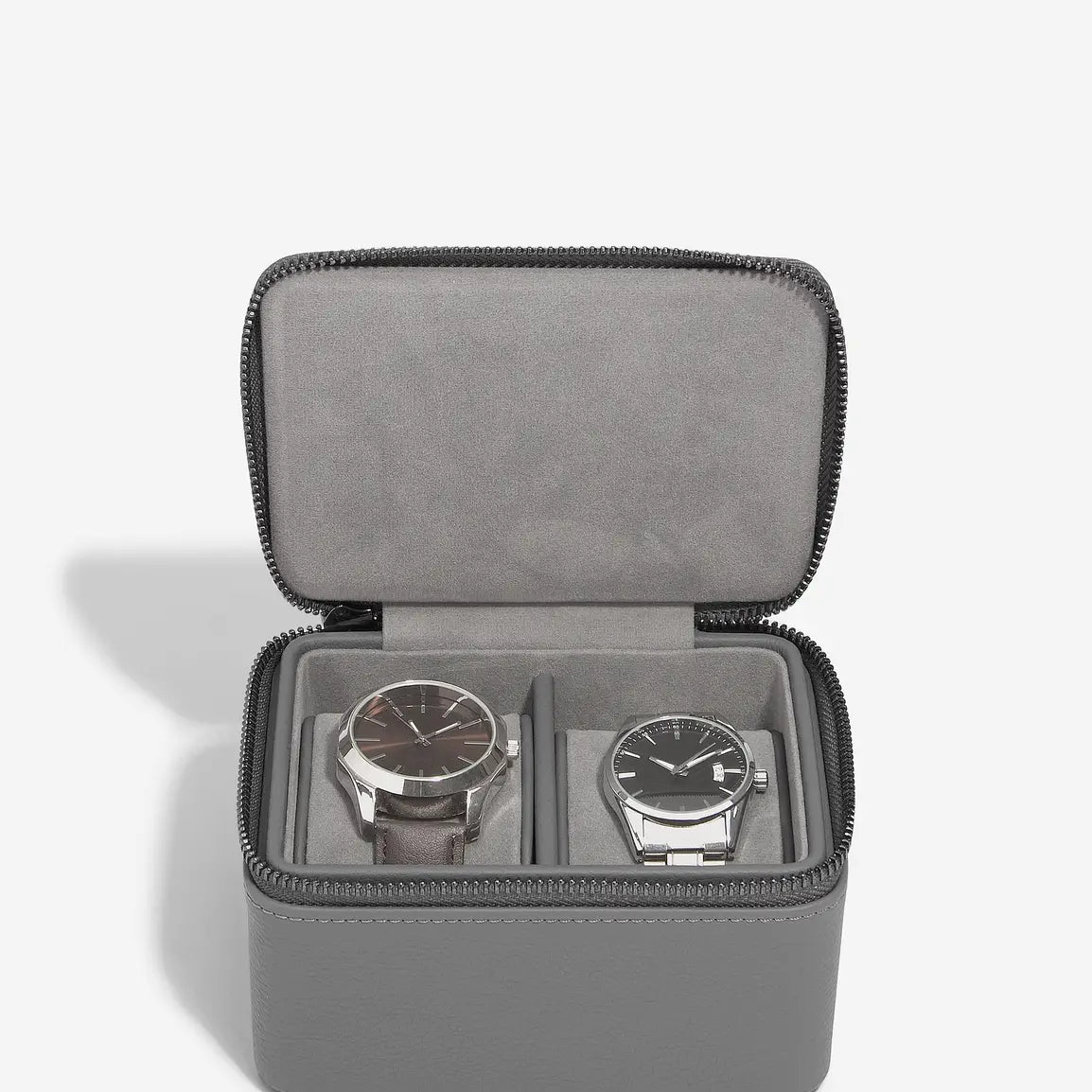 Zipped Travel Watch Box - Slate Grey
