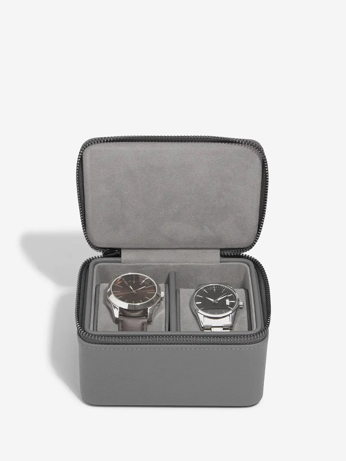 Zipped Travel Watch Box - Slate Grey