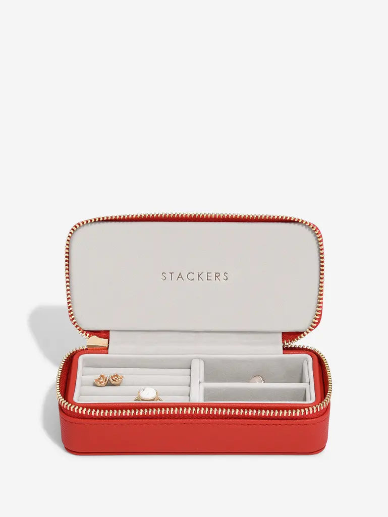 Zipped Travel Jewellery Box - Red
